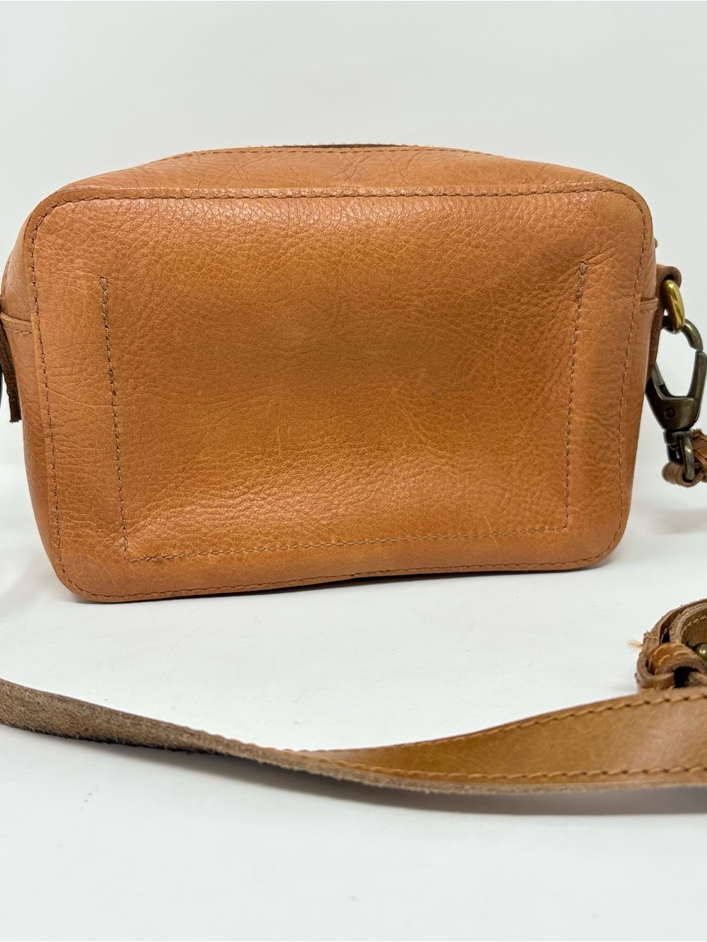 Madewell Tan Brown Leather Crossbody Bag Shoulder Purse The Transport Camera Bag - Picture 2 of 12